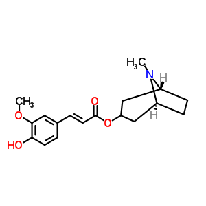 86702-58-1  (1R,5S)-8-methyl-8-azabicyclo[3.2.1]oct-3-yl (2E)-3-(4-hydroxy-3-methoxyphenyl)prop-2-enoate