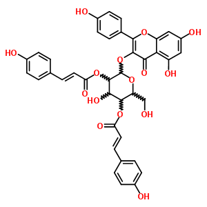 94535-60-1  5,7-dihydroxy-2-(4-hydroxyphenyl)-4-oxo-4H-chromen-3-yl 2,4-bis-O-[(2E)-3-(4-hydroxyphenyl)prop-2-enoyl]hexopyranoside