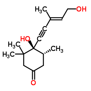 95343-61-6  (4S,5R)-4-hydroxy-4-[(3E)-5-hydroxy-3-methylpent-3-en-1-yn-1-yl]-3,3,5-trimethylcyclohexanone