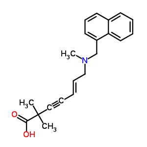 99473-14-0  (5E)-2,2-dimethyl-7-[methyl(naphthalen-1-ylmethyl)amino]hept-5-en-3-ynoic acid