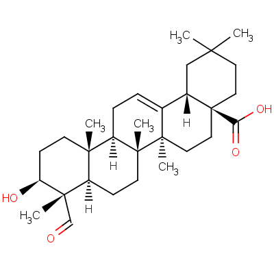 639-14-5  (3β,4α)-3-hydroxy-23-oxoolean-12-en-28-oic acid