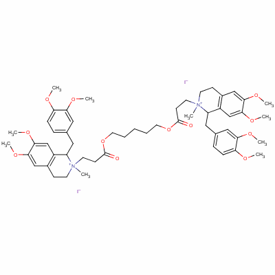 64493-21-6  2,2'-[1,5-pentanediylbis[oxy(3-oxo-3,1-propanediyl)]]bis[1-[(3,4-dimethoxyphenyl)methyl]-1,2,3,4-tetrahydro-6,7-dimethoxy-2-methylisoquinolinium] diiodide