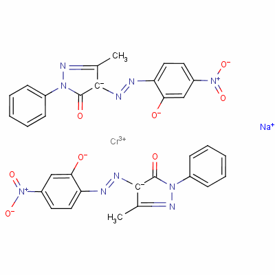 64560-69-6  sodium bis[2,4-dihydro-4-[(2-hydroxy-4-nitrophenyl)azo]-5-methyl-2-phenyl-3H-pyrazol-3-onato(2-)]chromate(1-)