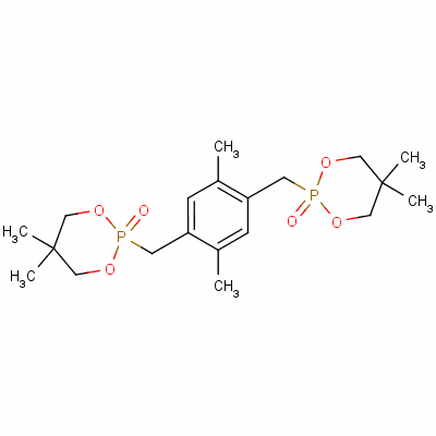 65850-54-6  2,2'-[(2,5-διμεθυλο-p-φαινυλενο)δις(μεθυλενο)]δις[5,5-διμεθυλο-1,3,2-διοξαφωσφορινάνιο] 2,2'-διοξείδιο· 2,2'-διοξαφωσφορινάνιο, δις(μεθυλενο))δις(μεθυλενο))δις(5,5-διμεθυλο-2,2'-διοξείδιο του 1,3,2-διοξαφωσφορινανίου)· 2,2'-διοξείδιο του 2,2'-((2,5-διμεθυλο-p-φαινυλενο)δις(5,5-διμεθυλο-1,3,2-διοξαφωσφορινάνιο)2,2'· 2,2'-διοξείδιο του 2,2'-[(2,5-διμεθυλοβενζολο-1,4-διυλο)διμεθανοδιυλο]δις(5,5-διμεθυλο-1,3,2-διοξαφωσφινάνιο)·