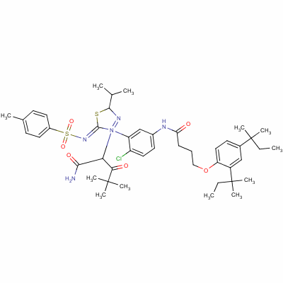 66210-62-6  N-[2-chloro-5-[[4-(2,4-di-tert-pentylphenoxy)-1-oxobutyl]amino]phenyl]-α-(2,2-dimethyl-1-oxopropyl)-5-isopropyl-2-[(p-tolylsulphonyl)imino]-1,3,4-thiadiazol-3(2H)-acetamide