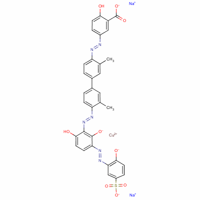66225-65-8  disodium [5-[[4'-[[2,6-dihydroxy-3-[(2-hydroxy-5-sulphophenyl)azo]phenyl]azo]-3,3'-dimethyl[1,1'-biphenyl]-4-yl]azo]salicylato(4-)]cuprate(2-)