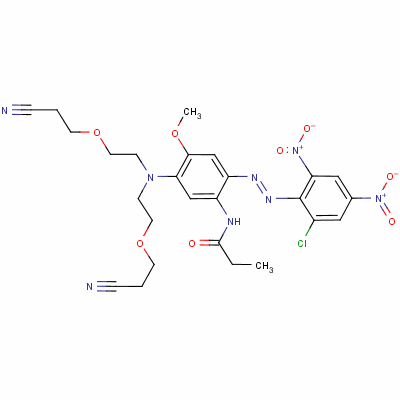 66693-26-3  N-[5-[bis[2-(2-cyanoethoxy)ethyl]amino]-2-[(2-chloro-4,6-dinitrophenyl)azo]-4-methoxyphenyl]propionamide