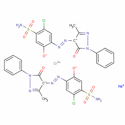 67109-27-7  sodium bis[2-chloro-4-[(4,5-dihydro-3-methyl-5-oxo-1-phenyl-1H-pyrazol-4-yl)azo]-5-hydroxybenzenesulphonamidato(2-)]chromate(1-)