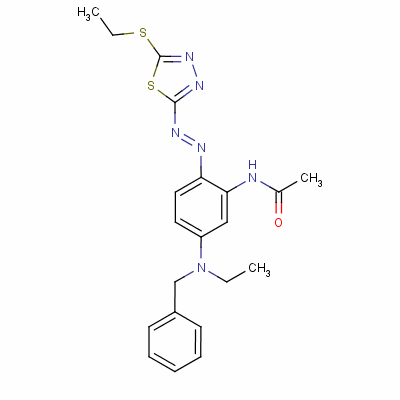 67338-62-9  N-[5-[ethyl(phenylmethyl)amino]-2-[[5-(ethylthio)-1,3,4-thiadiazol-2-yl]azo]phenyl]acetamide