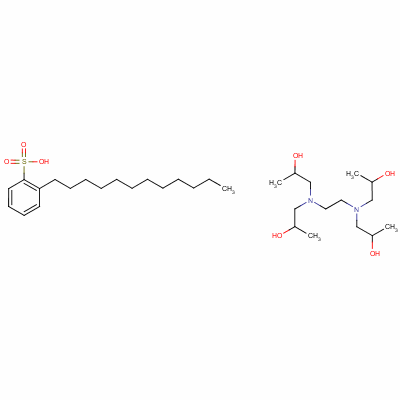 68425-64-9  dodecylbenzenesulphonic acid, compound with 1,1',1'',1'''-(ethylenedinitrilo)tetrapropan-2-ol (1:1)