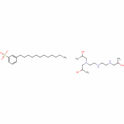 68425-92-3  dodecylbenzenesulphonic acid, compound with 1,1'-[[2-[[2-[(2-hydroxypropyl)amino]ethyl]amino]ethyl]imino]dipropan-2-ol (1:1)