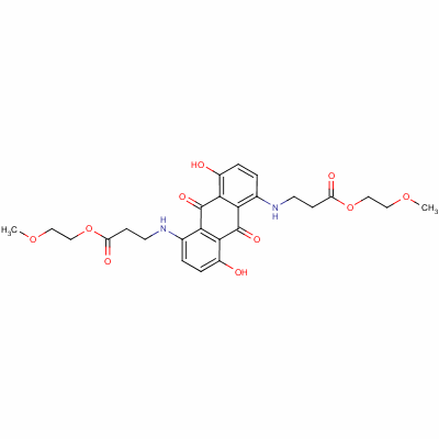 68479-79-8  bis(2-methoxyethyl) N,N'-(9,10-dihydro-4,8-dihydroxy-9,10-dioxo-1,5-anthracenediyl)bis-β-alaninate