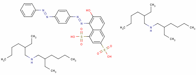 68555-82-8  7-hydroxy-8-[[4-(phenylazo)phenyl]azo]naphthalene-1,3-disulphonic acid, compound with 2-ethyl-N-(2-ethylhexyl)hexylamine (1:2)
