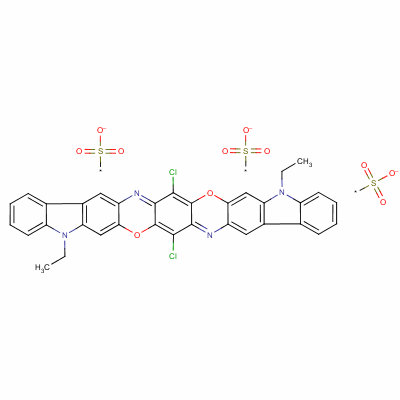 68683-42-1  8,18-dichloro-5,15-diethyl-5,15-dihydrodiindolo[3,2-b:3',2'-m]triphenodioxazinetrisulphonic acid