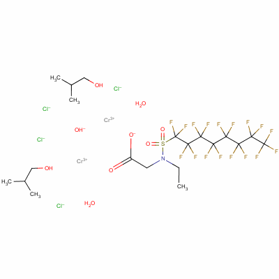 68891-96-3  diaquatetrachloro[μ-[N-ethyl-N-[(heptadecafluorooctyl)sulphonyl]glycinato-O1:O1']]-μ-hydroxybis(2-methylpropanol)dichromium