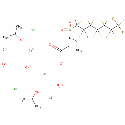 68891-97-4  diaquatetrachloro[μ-[N-ethyl-N-[(pentadecafluoroheptyl)sulphonyl]glycinato-O1:O1']]-μ-hydroxybis(propan-2-ol)chromium