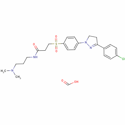 68957-35-7  formic acid, compound with 3-[[4-[3-(4-chlorophenyl)-4,5-dihydro-1H-pyrazol-1-yl]phenyl]sulphonyl]-N-[3-(dimethylamino)propyl]propionamide (1:1)