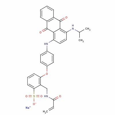 70236-38-3  sodium α-(acryloylamino)-[4-[[9,10-dihydro-4-(isopropylamino)-9,10-dioxo-1-anthryl]amino]phenoxy]toluenesulphonate