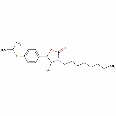 70687-99-9  4-methyl-5-[4-[(1-methylethyl)thio]phenyl]-3-octyloxazolidin-2-one