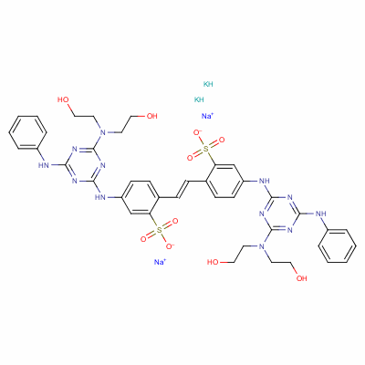 70942-01-7  potassium sodium 4,4'-bis[6-anilino-4-[bis(2-hydroxyethyl)amino]-1,3,5-triazin-2-yl]amino]stilbene-2,2'-disulphonate