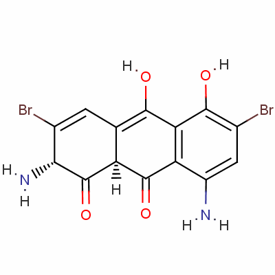 71205-27-1  9,10-Anthracenedione, 1,8-diamino-4,5-dihydroxy-, brominated