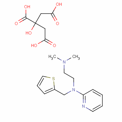 71720-35-9  N,N-dimethyl-N'-2-pyridyl-N'-(2-thienylmethyl)ethylenediamine 2-hydroxy-1,2,3-propanetricarboxylate