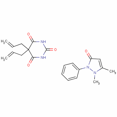 71720-38-2  5,5-diallylbarbituric acid, compound with 1,2-dihydro-1,5-dimethyl-2-phenyl-3H-pyrazol-3-one