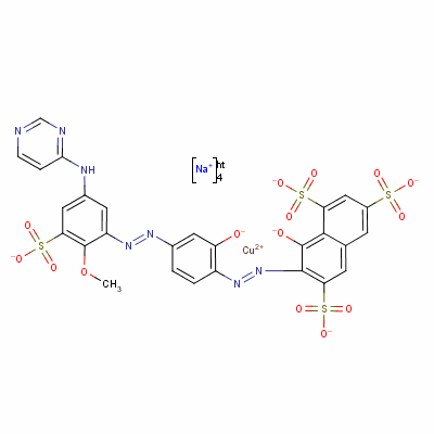 71735-64-3  tetrasodium [8-hydroxy-7-[[2-hydroxy-4-[[2-methoxy-3-(4-pyrimidinylamino)-3-sulphophenyl]azo]phenyl]azo]naphthalene-1,3,6-trisulphonato(6-)]cuprate(4-)