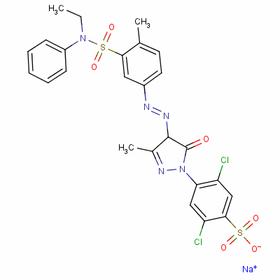 71873-38-6  sodium 2,5-dichloro-4-[4-[[3-[(ethylphenylamino)sulphonyl]-p-tolyl]azo]-4,5-dihydro-3-methyl-5-oxo-1H-pyrazol-1-yl]benzenesulphonate
