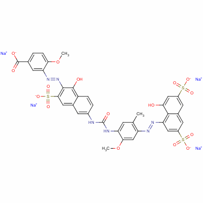 71873-47-7  tetrasodium 3-[[1-hydroxy-6-[[[[4-[(8-hydroxy-3,6-disulphonato-1-naphthyl)azo]-2-methoxy-5-methylphenyl]amino]carbonyl]amino]-3-sulphonato-2-naphthyl]azo]-p-anisate