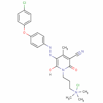 71873-54-6  [5-[[4-(4-chlorophenoxy)phenyl]azo]-3-cyano-6-hydroxy-4-methyl-2-oxo-(2H)-pyridine-1-propyl](trimethyl)ammonium chloride