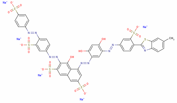 72152-65-9  pentasodium 5-[[2,4-dihydroxy-5-[[4-(6-methylbenzothiazol-2-yl)-3-sulphonatophenyl]azo]phenyl]azo]-4-hydroxy-3-[[3-sulphonato-4-[(4-sulphonatophenyl)azo]phenyl]azo]naphthalene-2,7-disulphonate