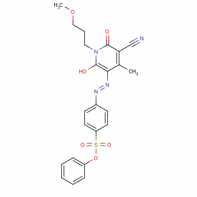 72152-88-6  phenyl 4-[[5-cyano-1,6-dihydro-2-hydroxy-1-(3-methoxypropyl)-4-methyl-6-oxo-3-pyridyl]azo]benzenesulphonate