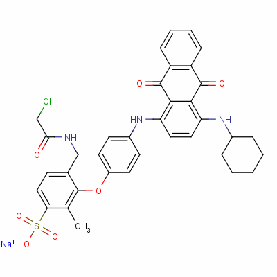 72391-24-3  sodium α-(chloroacetamido)[4-[[4-(cyclohexylamino)-9,10-dihydro-9,10-dioxo-1-anthryl]amino]phenoxy]xylenesulphonate