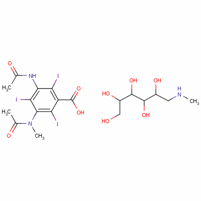 7241-11-4  1-deoxy-1-(methylamino)-D-glucitol 3-(acetylamino)-5-(acetylmethylamino)-2,4,6-triiodobenzoate