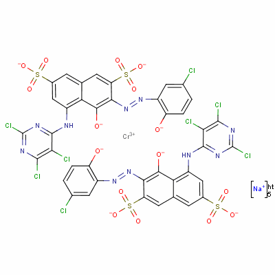 72429-12-0  pentasodium bis[3-[(5-chloro-2-hydroxyphenyl)azo]-4-hydroxy-5-[(2,5,6-trichloro-4-pyrimidinyl)amino]naphthalene-2,7-disulphonato(4-)]chromate(5-)