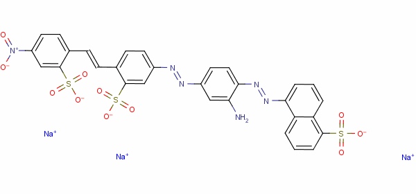 72496-85-6  trisodium 5-[[2-amino-4-[[4-[2-(4-nitro-2-sulphonatophenyl)vinyl]-3-sulphonatophenyl]azo]phenyl]azo]naphthalene-1-sulphonate