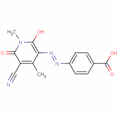 72614-75-6  4-[(5-cyano-1,6-dihydro-2-hydroxy-1,4-dimethyl-6-oxopyridin-3-yl)azo]benzoic acid