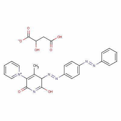 72765-55-0  1',2'-dihydro-6'-hydroxy-4'-methyl-2'-oxo-5'-[[4-(phenylazo)phenyl]azo]-1,3'-bipyridinium malate