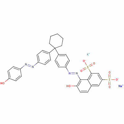 72828-67-2  potassium sodium 7-hydroxy-8-[[4-[1-[4-[(4-hydroxyphenyl)azo]phenyl]cyclohexyl]phenyl]azo]naphthalene-1,3-disulphonate