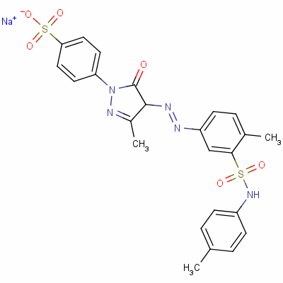 72828-87-6  sodium p-[4,5-dihydro-3-methyl-4-[[3-[(p-tolylamino)sulphonyl]-p-tolyl]azo]-5-oxo-1H-pyrazol-1-yl]benzenesulphonate