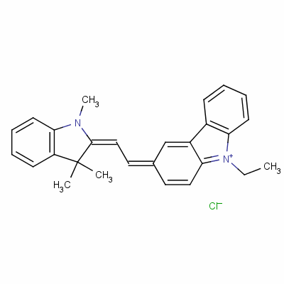 72828-91-2  3-[(1,3-dihydro-1,3,3-trimethyl-2H-indol-2-ylidene)ethylidene]-9-ethyl-3H-carbazolium chloride