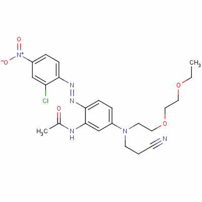 73384-67-5  N-[2-[(2-chloro-4-nitrophenyl)azo]-5-[(2-cyanoethyl)[2-(2-ethoxyethoxy)ethyl]amino]phenyl]acetamide