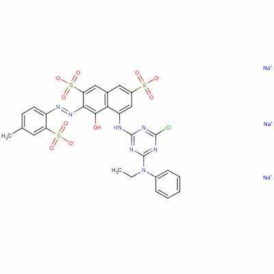 73816-74-7  trisodium 5-[[4-chloro-6-(ethylphenylamino)-1,3,5-triazin-2-yl]amino]-4-hydroxy-3-[(4-methyl-2-sulphonatophenyl)azo]naphthalene-2,7-disulphonate