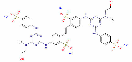 74228-28-7  tetrasodium 4,4'-bis[[4-[(2-hydroxyethyl)methylamino]-6-[(4-sulphonatophenyl)amino]-1,3,5-triazin-2-yl]amino]stilbene-2,2'-disulphonate