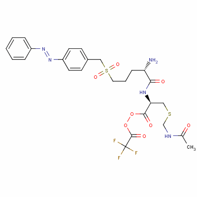 76408-58-7  2-[[p-(phenylazo)benzyl]sulphonyl]ethyl S-(acetamidomethyl)-N-L-seryl-L-cysteinate, mono(trifluoroacetate)