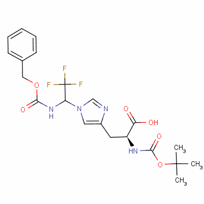 7682-45-3  1-[1-[[(benzyloxy)carbonyl]amino]-2,2,2-trifluoroethyl]-N-(tert-butoxycarbonyl)-L-histidine