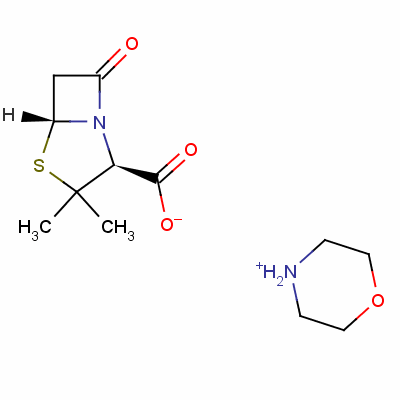 79181-61-6  morpholinium (2S-cis)-3,3-dimethyl-7-oxo-4-thia-1-azabicyclo[3.2.0]heptane-2-carboxylate