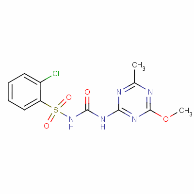 79793-04-7  ammonium 2-chloro-N-[(4-methoxy-6-methyl-1,3,5-triazin-2-yl)carbamoyl]benzenesulphonamidate