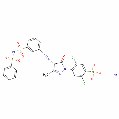 83027-47-8  2,5-dichloro-4-[4,5-dihydro-3-methyl-5-oxo-4-[[3-[[(phenylsulphonyl)amino]sulphonyl]phenyl]azo]-1H-pyrazol-1-yl]benzenesulphonic acid, sodium salt